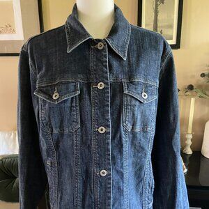 Chico's Dark Denim Platinum Denim Jean Jacket Size 2